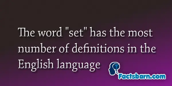 Interesting Fact About Word "set"